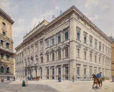 Il Palazzo della Città di Liechtenstein in Bankgasse da Franz Xaver Schleich